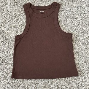 Old Navy Ribbed Chocolate Crop Tank